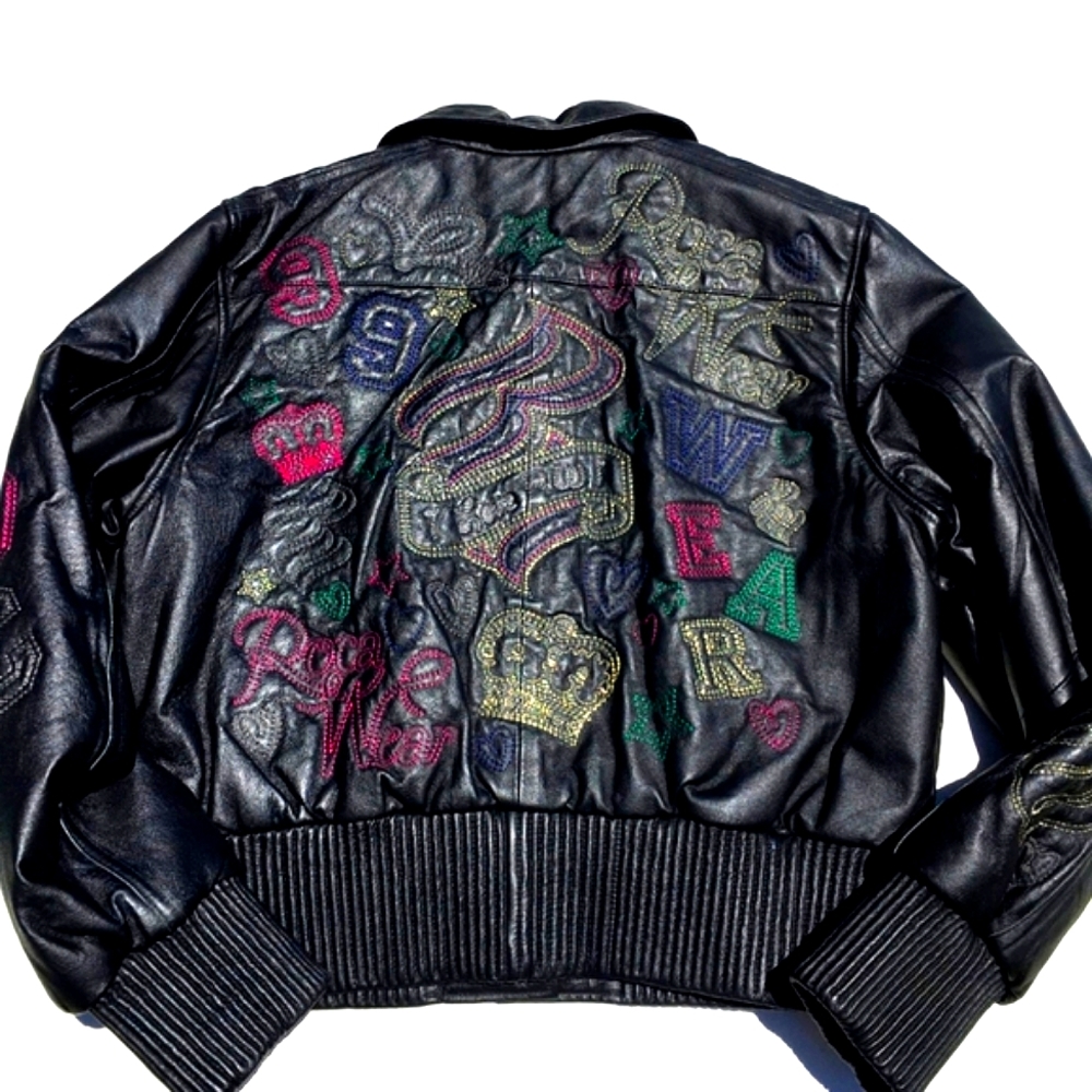 Vintage Rocawear 100% Leather Jacket Coat Size XL